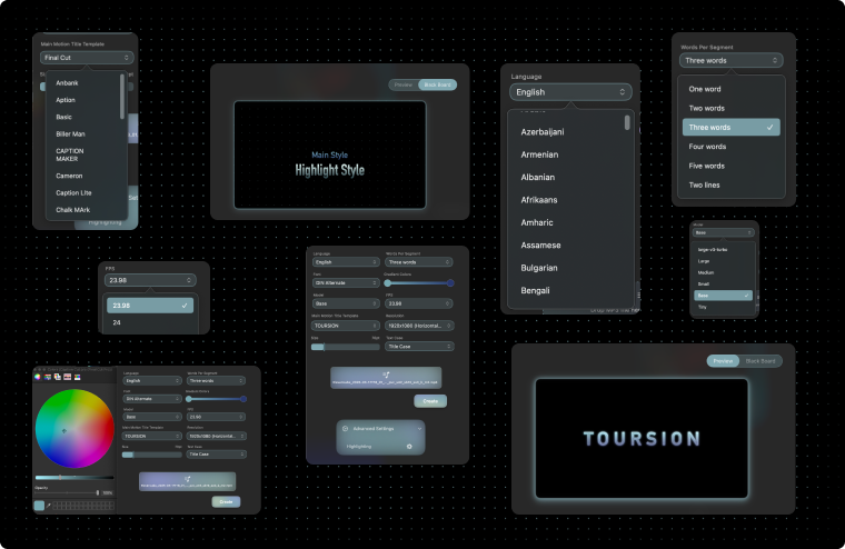 Interface showing choose and customize templates feature