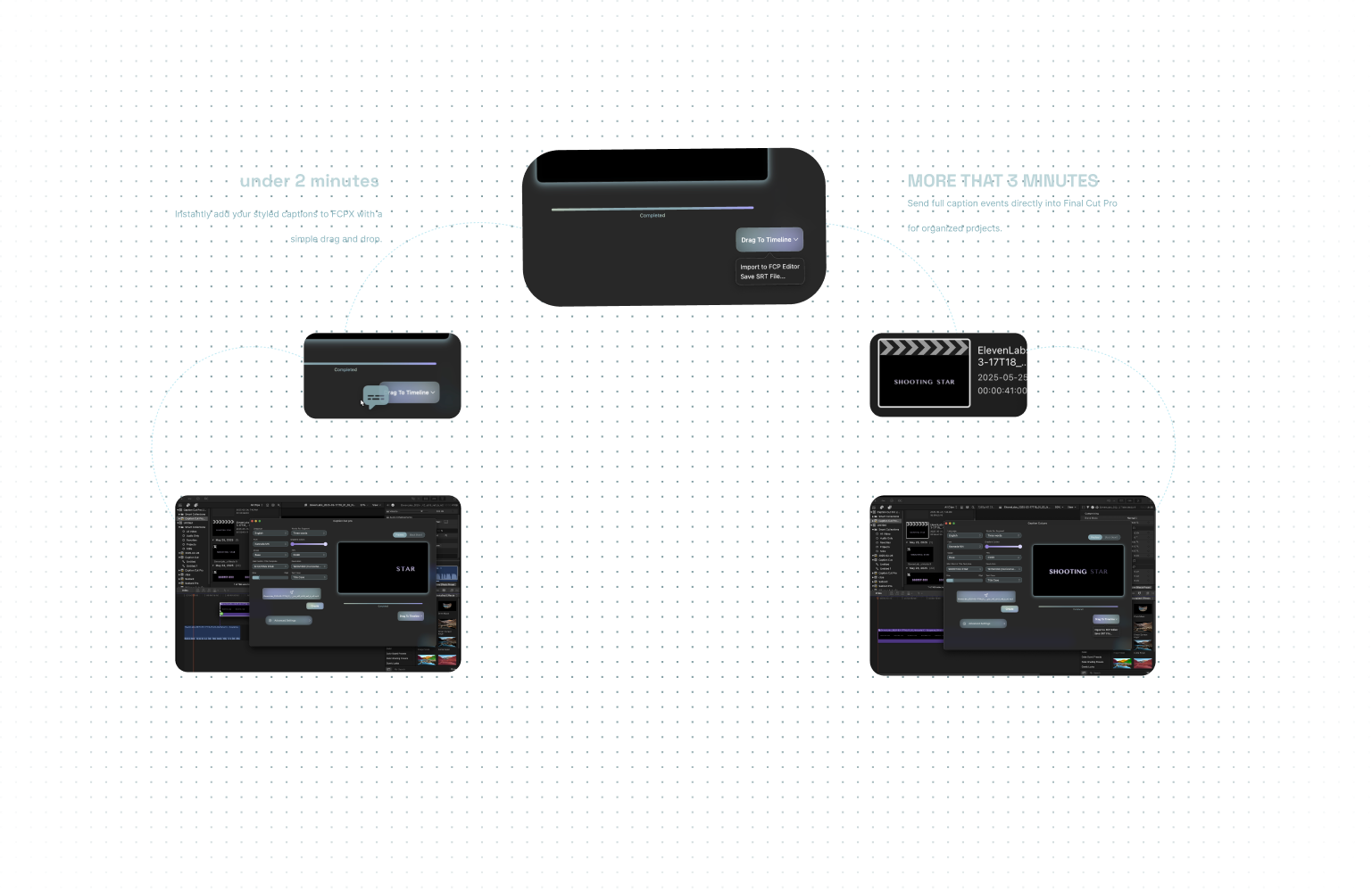 Interface showing export options
